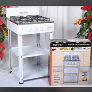 Cocina de 4 hornillas con estante incluido blancas y negras - Img 45641366