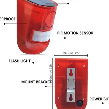 vendo alarma (una unidad) con carga solar, con sensor a distancia .excelente para psneles solares - 2/5