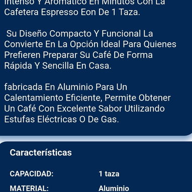 Cafetera de 1 taza convencional marca EÒN – Modelo 201100 ☕ 🔷 $6 - 2/2
