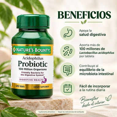 🌿 PROBIÓTICO ACIDOPHILUS DIGESTIVO — NATURE’S BOUNTY - 2/5