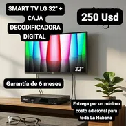 SMART TV LG 32"+ CAJA DECODIFICADORA DIGITAL, Garantía de 6 meses, Entrega por un mínimo costo adicional para toda La Ha - Img 55214270
