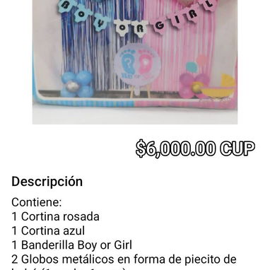 Artículos para decoración de revelación de sexo y babyshower - Img 122382068