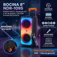 BOCINA 8" CON MICRÓFONO 6000W P.M.P.O NDR-1095, FACTURA Y GARANTÍA - Img 55268924