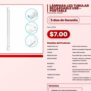 LÁMPARA LED TUBULAR RECARGABLE USB – PORTABLE . - Img 57565475
