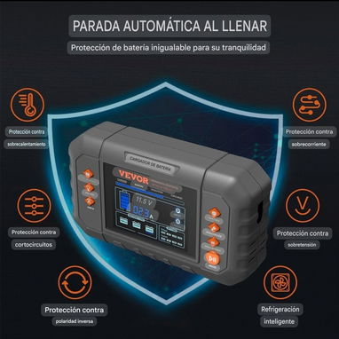 Cargador Inteligente de 20A para Baterías LiFePO4 y Plomo-Ácido de 6/12/24 V con pantalla LCD. - 6/10