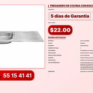 FREGADERO DE COCINA CON ESCURRIDOR VPT-0125 - Img 56198436