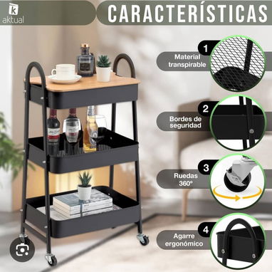 Carrito auxiliar de tres niveles - Img 120765096