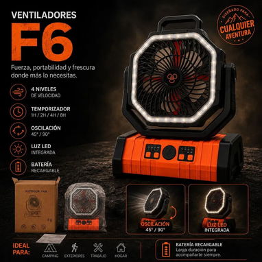 Ventilador recargable modelo F6- NUEVO EN SU CAJA - Img 125918099