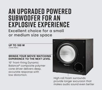 Subwoofer activo Polk Audio para cine en casa o para sistema estereo Nuevo en caja sellada - Img 39298967