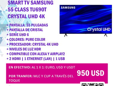 Smart TV Samsung 55 Class TU690T Crystal UHD 4K nuevo a estrenar | 950USD | 55 Pulgadas | Pantalla de Cristal - Img main-image