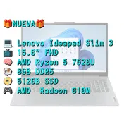 LAPTOP 🎁NUEVA🎁📦CAJA, Lenovo Ideapad Slim (82XQ00RSUS), 15.6" Tactil, AMD Ryzen 5 7520U, 8GB DDR5, Radeon, 512GB - Img 56741708