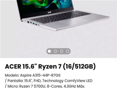 Laptop ACER* Laptop Acer Aspire/ Laptop Ryzen 3, Ryzen 5 y Laptop Ryzen 7/ Laptop táctil ACER/ acer Laptop nueva +forro - Img 69358883