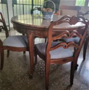 Juego de comedor 4 sillas mesa con mármol - Img 45718493