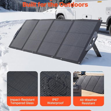 VEVOR Panel solar plegable de 200 W alta eficiencia con salida MC4, puertos USB-A, tipo C y CC, impermeable IP67 - 6/9