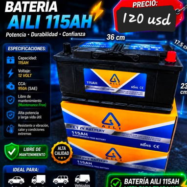 Batería para autos, mejores precios (USD), de 45 AH, de 75 AH, de 95AH, de 115AH, de 180AH, de 200 AH, rebajas - 6/7
