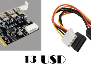 Tarjeta PCI de 4 USB 3.0 nuevas, incluye cable de alimentacion ---- 54268875 -- Tengo mensajeria - Img main-image-45597613