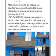 Apartamento sencillo de dos pisos ubicado en arroyo naranjo reparto guinera.ave del rosario en 3mil usd - Img 55869897