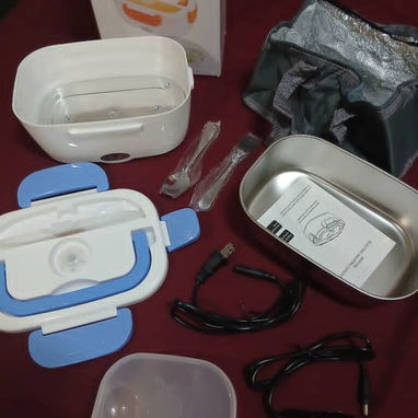 🔖Lonchera eléctrica‼️Trae todo lo de la foto, el bolso térmico, recipiente metálico, cable para conectar al auto y más. - 2/2