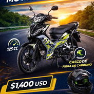 MOTOR MT 125CC + CASCO INTEGRAL DE FIBRA DE CARBONO - Img 55783369