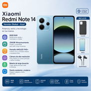 Teléfono Xiaomi Redmi Note 14, 8Gb Ram, 256Gb Almacenamiento, Con Cover, Mica y Audífonos - Azul/ 225 - Img 56036875