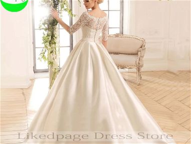 Vestido de novia elegante con cola, talla M... incluye el aro - Img 66937331