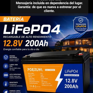 Baterías de 12v, 12.8v, 24v y 25.6v de 100ah y 200ah, variedad de modelos (para inversores y sistemas solares) - 4/10