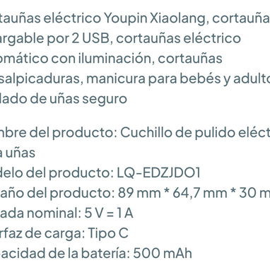 Cortauñas eléctrico Youpin 🌐 - 7/7