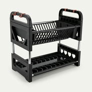 Platero escurridor de platos de 2 niveles (negro) US$33.00 - Img 58196593