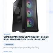 ✨ *CHASIS GAMING COUGAR ARCHON 2 MESH RGB | SEMITORRE ATX/MATX | PANEL FRONTAL MESH | VIDRIO TEMPLADO | USB 3.0 | NEGRO* - Img 56518828