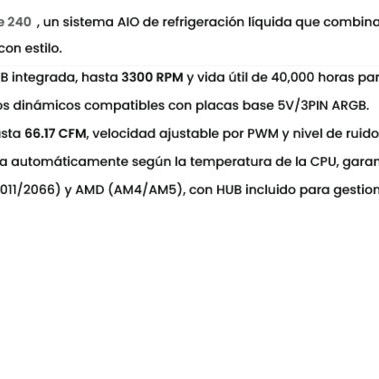 (X)  Thermalright Aqua Elite 240 – Enfriador Líquido AIO de CPU con Ventiladores ARGB 120mm y Bomba PWM  $77.85 - Img 126480151