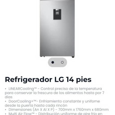 Refrigerador LG 14 pies, lavadora secadora Hisense 15kg, t Lavadora LG automatica 9kg - 3/3