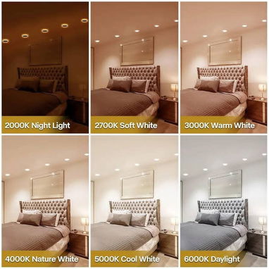 Paquete de 12 luces LED de disco de 1,5 cm con luz nocturna, luz de techo empotrada regulable, 2700 K-6000 K - Img 120124620