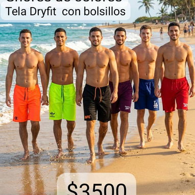 Shores de colores, tela Dryfit con bolsillos - Img 117795223