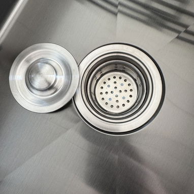 Fregardero moderno con mezcladora, sistema de frezado de vasos, dispensador de detergente y parrilla escurrir - 10/10