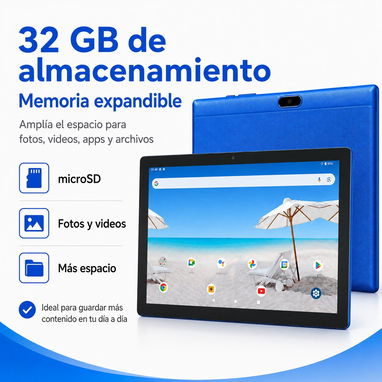 Tablet Android 10.1" 32GB 3GB + 5GB RAM – Azul - 3/5
