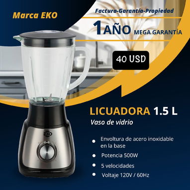 🍹 LICUADORAS 🔴 EKO ✅ VASO DE PLÁSTICO 💲30 USD ✅ VASO DE CRISTAL 💲40 USD - Img 105263561