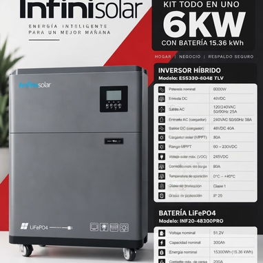 Combos de batería y inversor , kit de paneles solares , kit de todo en uno de 6 con 15 y otros ekipos más - 2/10