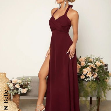 VENDO VESTIDO LARGO CON ESPALDA DESCUBIERTA, CRUZADO Y ANUDADO - Img 115006882