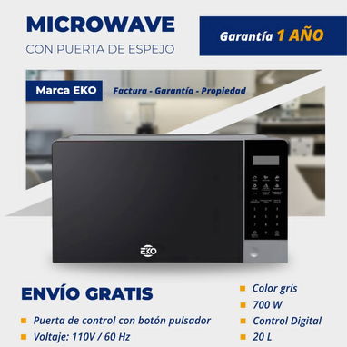🚧 HORNO MICROONDAS CON PUERTA DE ESPEJO MARCA EKO DE 20 LITROS 🚧 - Img 121454269