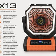 X13 VENTILADOR PORTATIL Batería recargable de gran capacidad, con indicador digital de carga (%). 4 velocidades de ven - Img 56493641