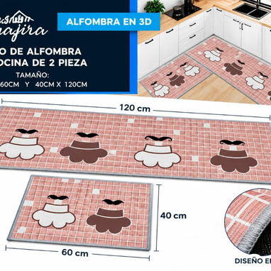 Juego de Alfombras de 2 piezas para Cocina 3D - 2/3