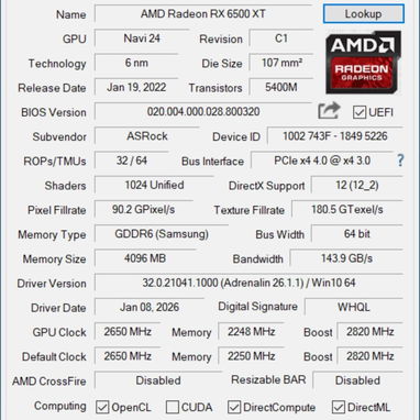ASROCK Rx 6500XT 4gb - Img 123871091