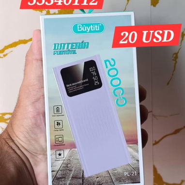 🪫*Powerbank (Batería Portátil) 20000 mAh* 💠Carga 2 a 3 veces tu celular 💠Salida 5v 2.1A 🛒Mensajería por costo adic - Img 123214090