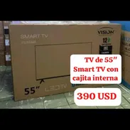 Tv 55" marca visión Smart tv con cajita interna y soporte - Img 54960486