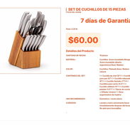 Set de Cuchillos de 15 Piezas con Cuchillo de Pan y Rebanador de 8" Pro VPT#-0277 - Img 55667042