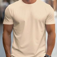 (X) Camiseta De Manga Corta De Color Liso Para Hombre $12.34 - Img 57550826