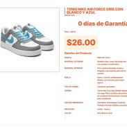 Tenis Nike Air Force 1 Gris y Azul Estilo Deportivo Real $26.00 VPT#-0319 - Img 55667284