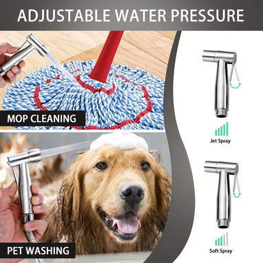 Ducha para inodoro portátil con construcción de acero inoxidable - 6/9