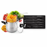 *NUEVA OFERTA ESPECIAL:FREIDORA DE ACEITE CON CANASTA ESCURRIDORA + SET DE CUCHILLOS DE COCINA NEGROS:45 USD* - Img 55947039
