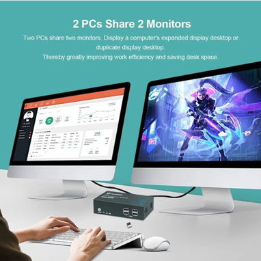 ☎️53544655 🛵 Entrega Disponible ⭐KVM Switch 2 Puertos Dual Monitor 4K@60Hz – HDMI 2.0 ⭐ - Img 115433956